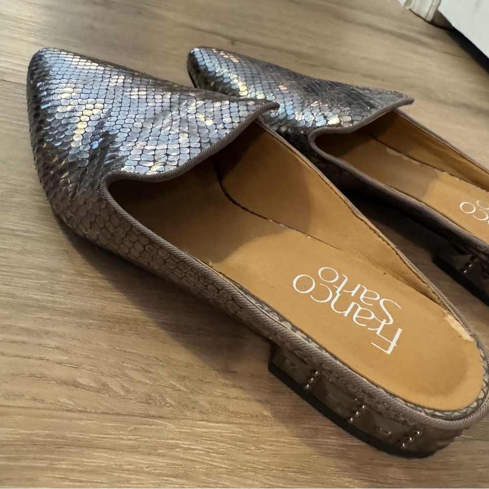 Franco Sarto Silver Snake Print Women's Shoes